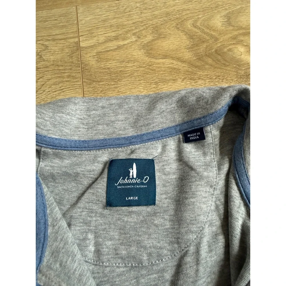 EUC Mens‎ Johnnie-O 1/4 quarter zip blue stretch pullover sweater size L